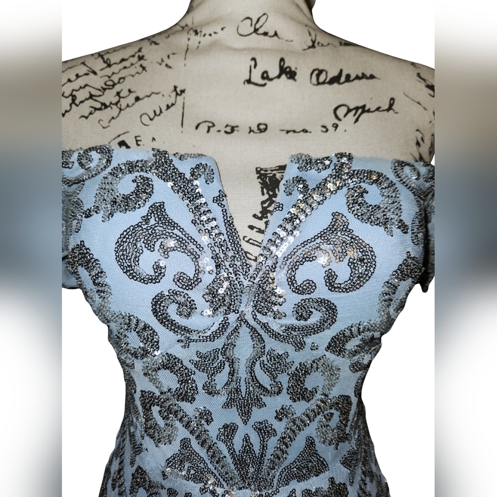 Windsor Carter Sequin Scroll A-line Formal Dress - Picture 8 of 15